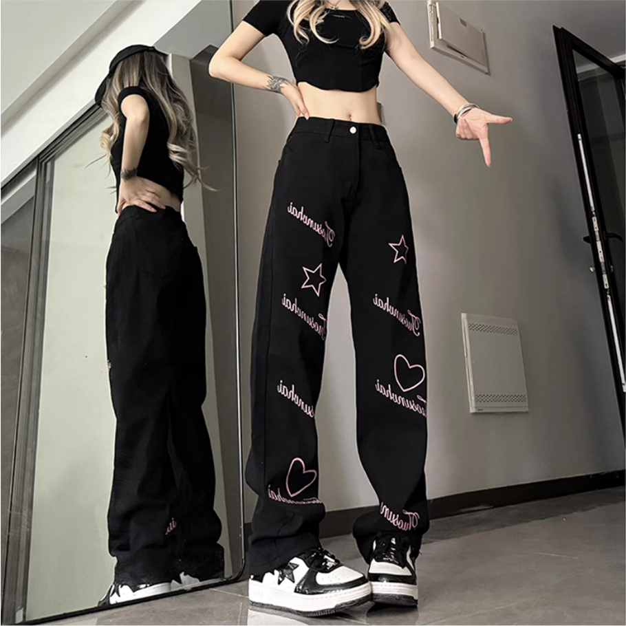 Celana jeans lurus katun ukura - Streetwear Brand Denim ulasan dan harga